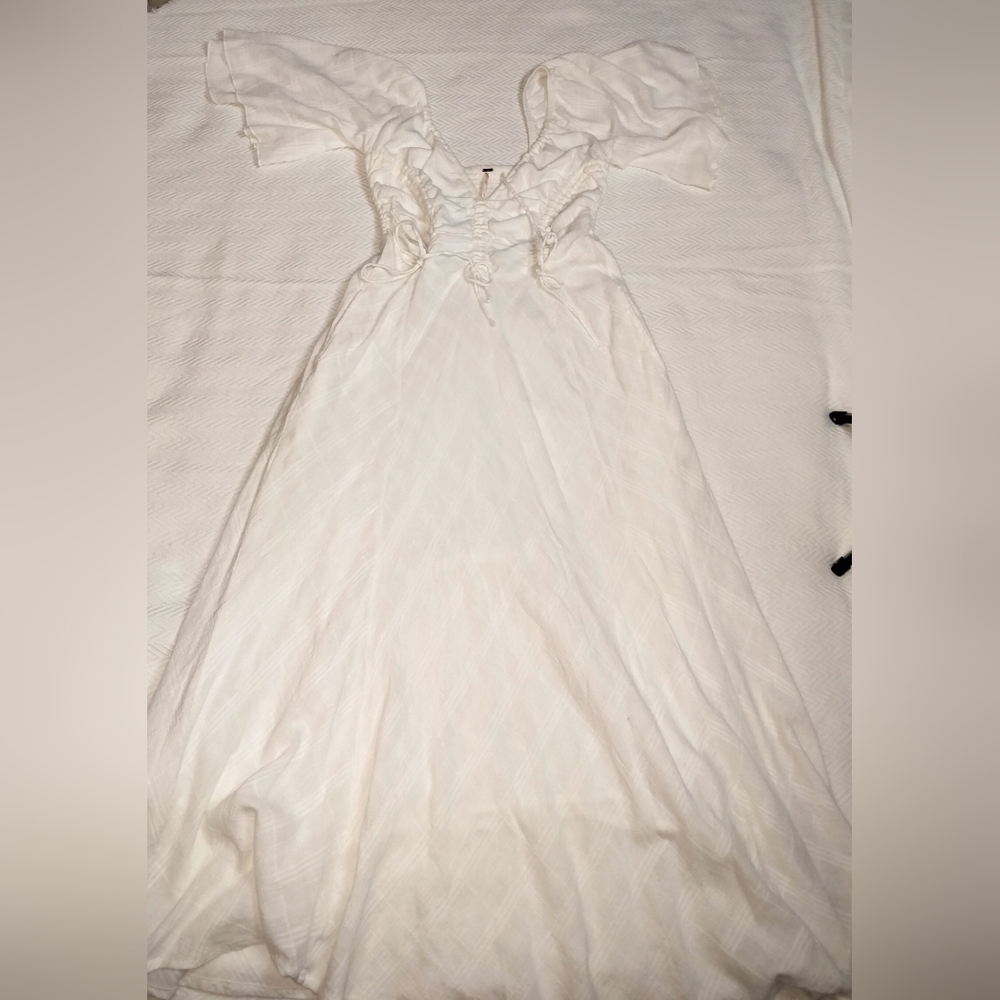 Free people hard to resist midi dress white